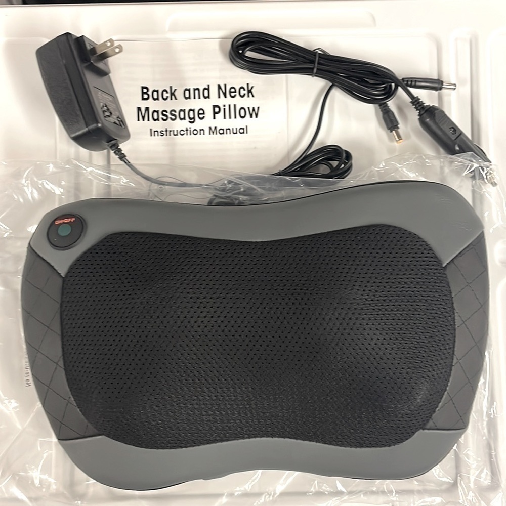 Brand New Back & Neck Massager Kneading Rolling Heated Home Car Pain Relief